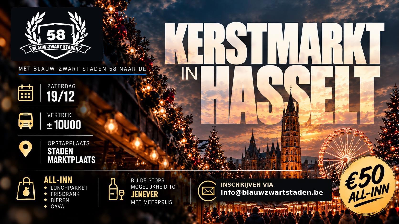 Foto activiteit Naar de kerstmarkt in Hasselt met Blauw-Zwart Staden!